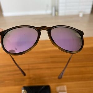 Ray-Ban Erika Tortoise Frame with Purple Mirror Lenses Sunglasses
